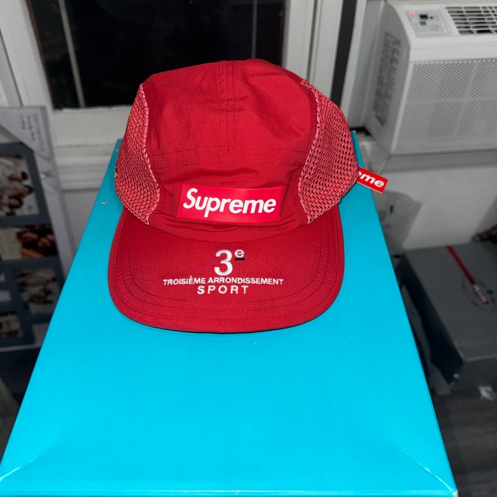 Supreme Red and Black Mesh Hat